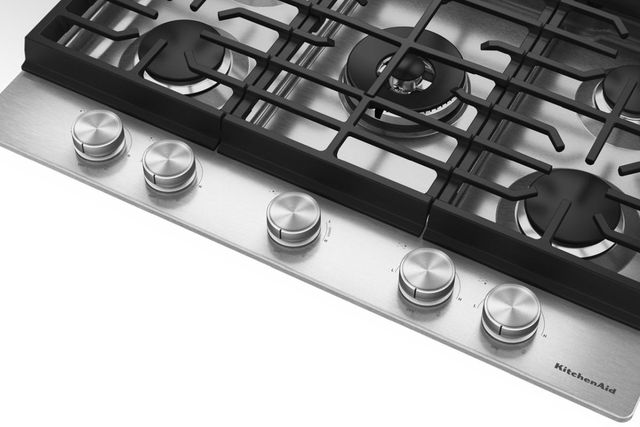 KitchenAid® 30" Stainless Steel Gas Cooktop with 5 Burners and Integrated Wok Grate-2