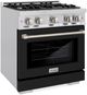 ZLINE Select 30" Stainless Steel Pro Style Gas Range with Black Matte Door-2