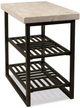 Riverside Furniture Capri Alabaster Travertine Stone Top Chairside Table with Black Base-1