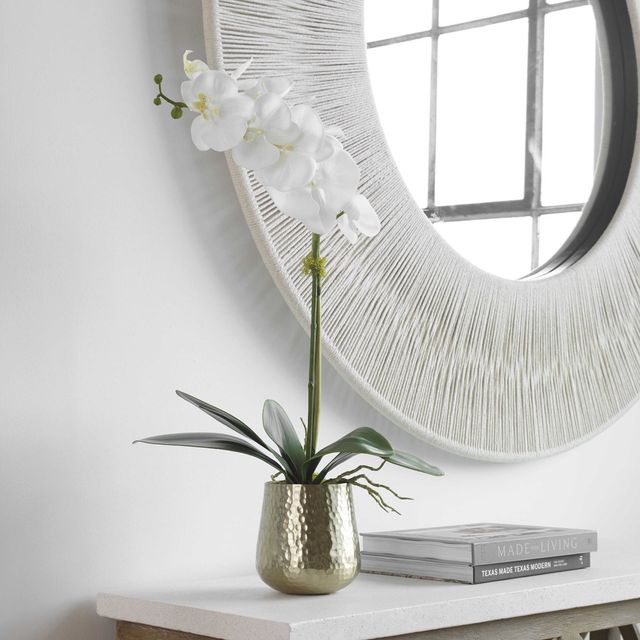 Uttermost® White Cami Orchid with Brass Pot-2