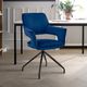 Armen Living Hadley Blue/Matte Black Dining Arm Chair-2