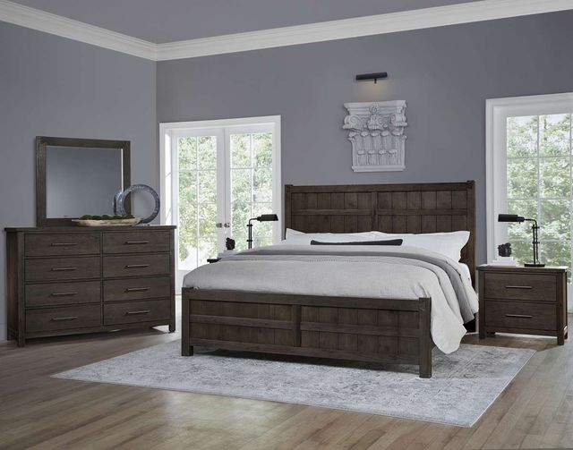 Vaughan-Bassett Dovetail Java California King Board and Batten Panel Bed-3
