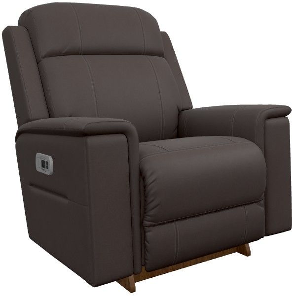 La-Z-Boy® Ace Chocolate Leather Power Rocking Recliner with Headrest-0