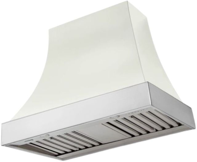 AGA Cascade 36" White Wall Mounted Range Hood  with Polished Chrome Trim-0