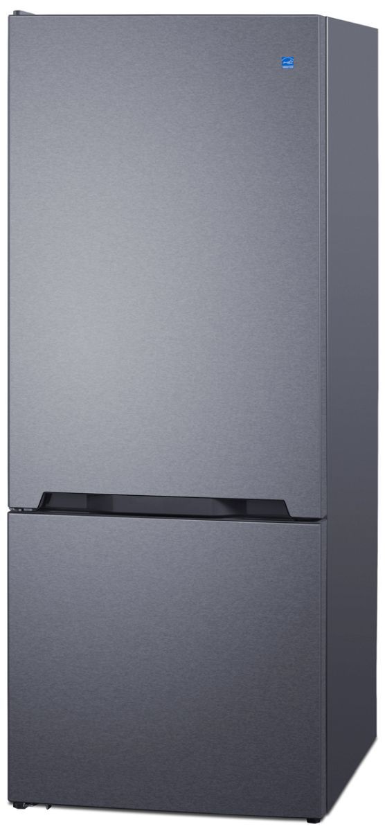 Summit® 28 in. 15.1 Cu. Ft. Stainless Steel Counter Depth Bottom Freezer Refrigerator-1