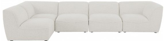 Meridian Furniture Miramar 5-Piece Cream Modular Sectional-1