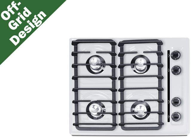 Summit® 24" White Gas Cooktop-1