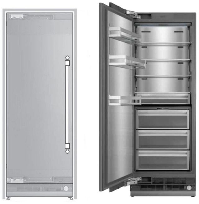 Ilve® 30" 16 Cu. Ft. Panel Ready Built In Column Freezer-0
