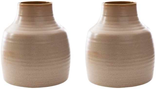 Signature Design by Ashley® Millcott 2-Piece Tan 10" Vase Set-0