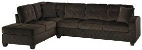 Mazin Furniture Emilio 2-Piece Chocolate Reversible Sofa Chaise Sectional-0