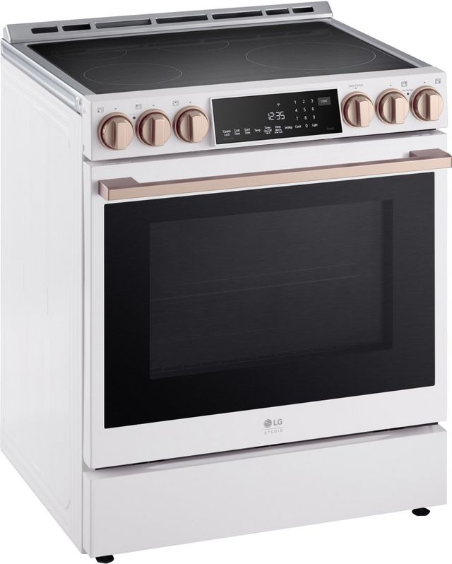LG Studio 30" Essence White Slide In Induction Range-3