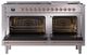 Ilve® Nostalgie II Noblesse 60'' Stainless Steel Pro Style Dual Fuel Range with Copper Trim-2