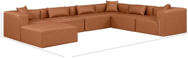 Meridian Furniture Cube 7-Piece Cognac Modular Sectional-3