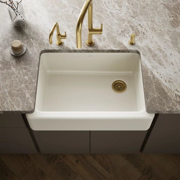 KOHLER® Whitehaven® Biscuit 33" Undermount Single-Bowl Farmhouse Kitchen Sink-1
