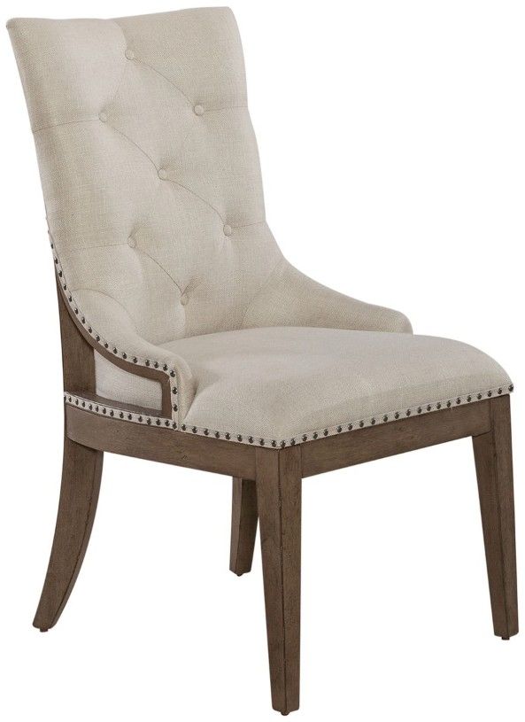 Liberty Furniture Americana Farmhouse 5-Piece Beige/Dusty Taupe Pedestal Dining Set-3