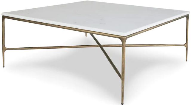 Bassett® Furniture Keswick Bronze/White Square Cocktail Table-2