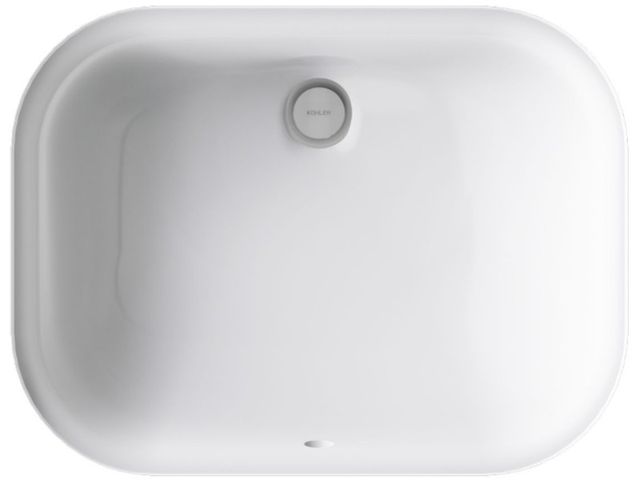 Kohler Tahoe® White 20" Widespread Rectangular Undermount Bathroom Sink-1