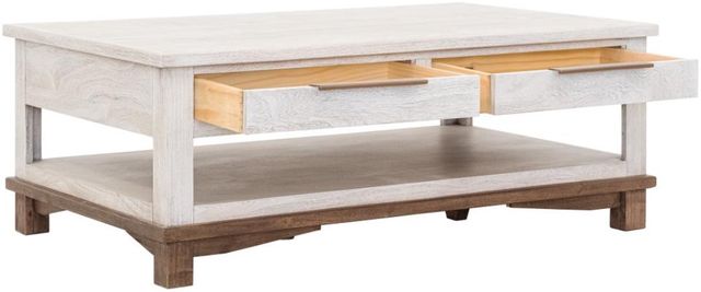 International Furniture Direct Golden Loft Gray Cocktail Table with Brown Base-4