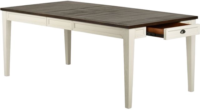 Steve Silver Co. Cayla Dark Oak Dining Table with Antiqued White Base-3