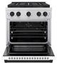 ZLINE Autograph Edition Paramount 30" 4.2 Cu. Ft. Satin Stainless Steel Gas Range with 4 Burner DuoPro™ Cooktop and Convection Gas Oven with White Matte Door and Matte Black Accents-3