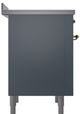 Ilve® Nostalgie II Noblesse 36'' Blue Gray Pro Style Induction Range with Brass Trim-2
