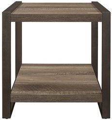 Mazin Furniture Douge Brown End Table with Gunmetal Frame -1
