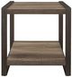 Mazin Furniture Douge Brown End Table with Gunmetal Frame -1