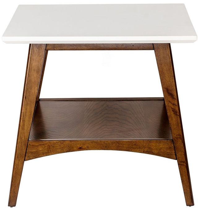 Olliix by Madison Park White/Pecan Parker End Table-3