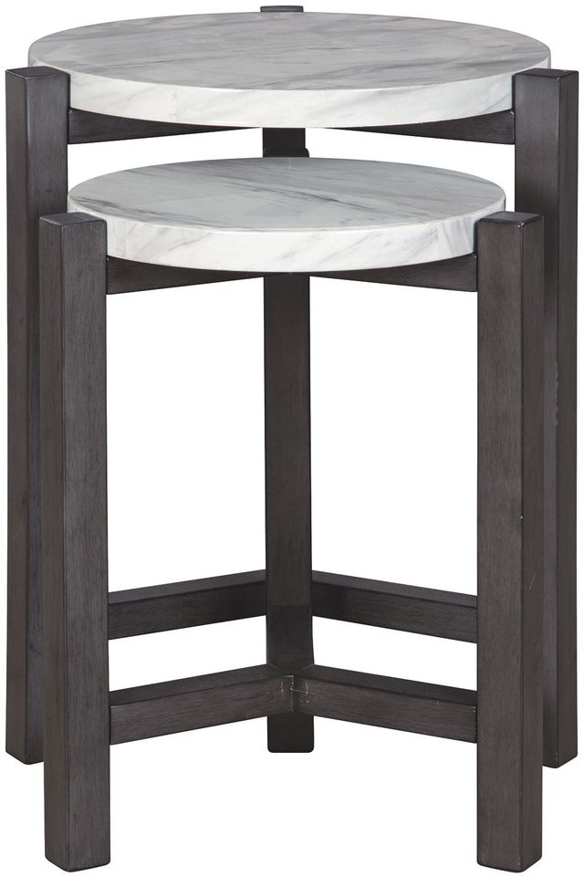 Signature Design by Ashley® Crossport 2-Piece Dark Brown Accent Tables-1