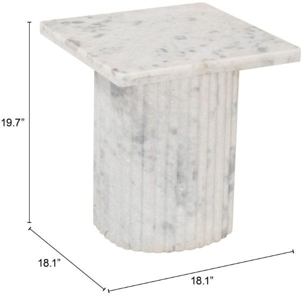 Zuo® Modern Irham Gray/White Side Table-1