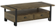 Titus Furniture 3 Piece Oak/Black Coffee Table Set-1