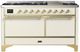 Ilve® Majestic III 60" Antique White Pro Style Dual Fuel Natural Gas Range with Solid Door and Brass Trim-0