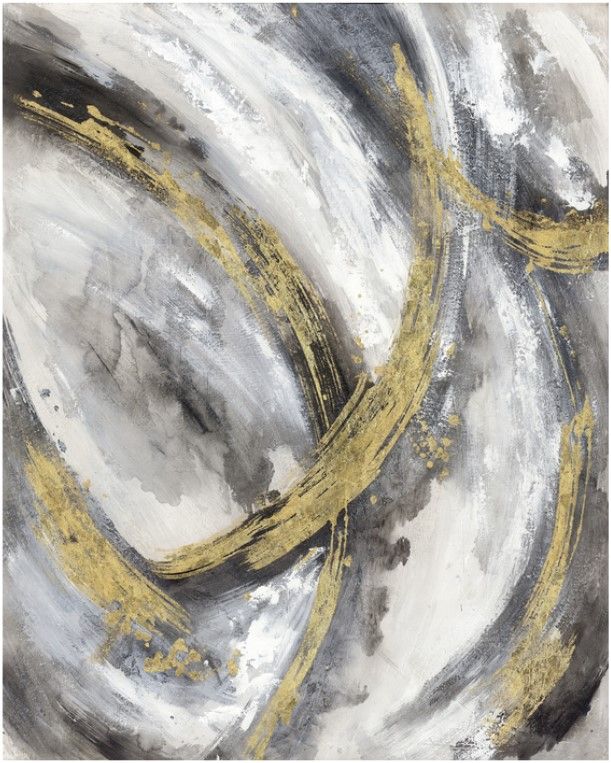 Classy Living Golden Tempest Abstract Canvas Wall Art-0
