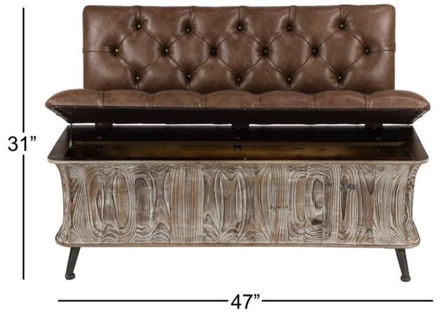 Deco Marche Brown Storage Bench-3