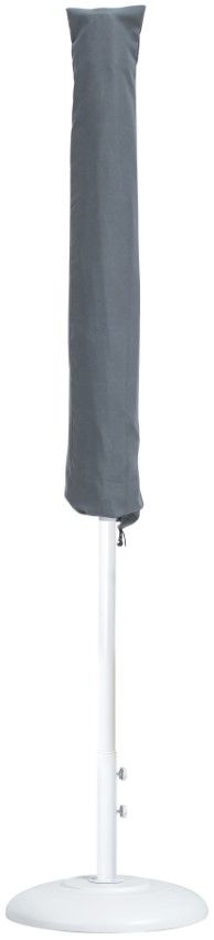 Meridian Furniture Amalfi White/Matte White Aluminum Outdoor Patio Umbrella and Round Base-2