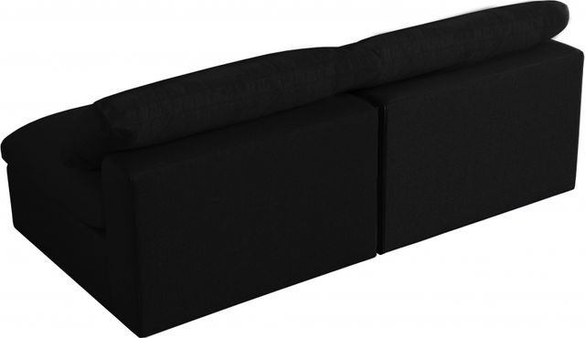 Meridian Furniture Serene Black Linen Fabric Deluxe Cloud Modular Armless Sofa-1