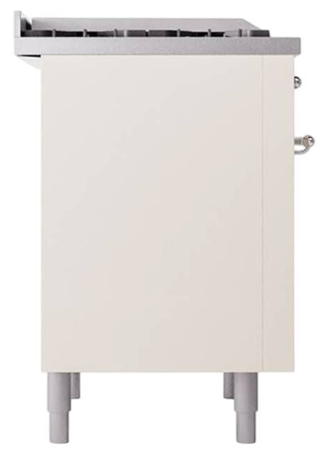 Ilve® Nostalgie II Noblesse 36'' Antique White Pro Style Dual Fuel Range with Chrome Trim-2