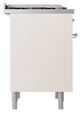 Ilve® Nostalgie II Noblesse 36'' Antique White Pro Style Dual Fuel Range with Chrome Trim-2
