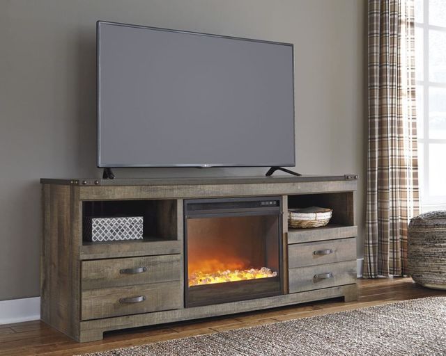 Signature Design by Ashley® Trinell Brown 63" TV Stand with Electric Fireplace-3