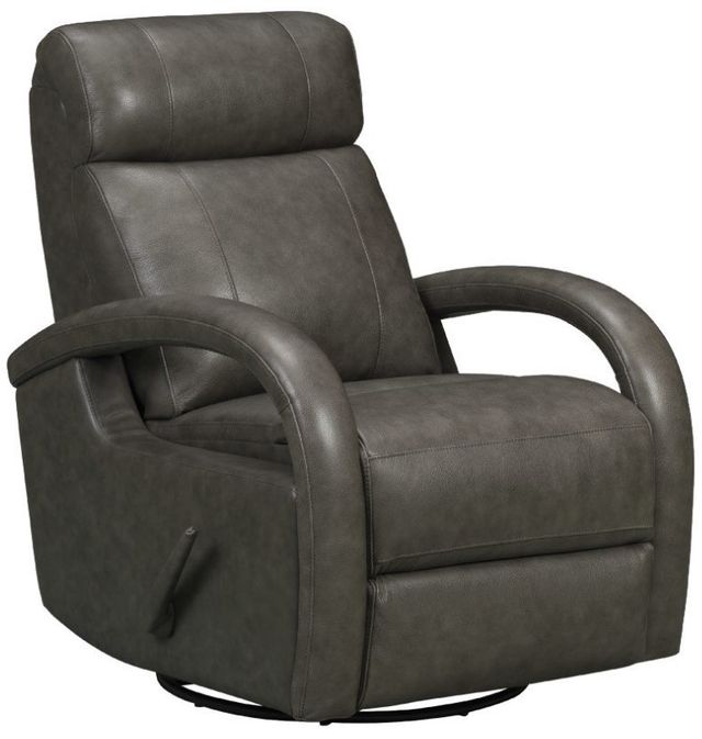 BarcaLounger® Harlee Ryegate Gray Leather Manual Swivel Glider Recliner-0