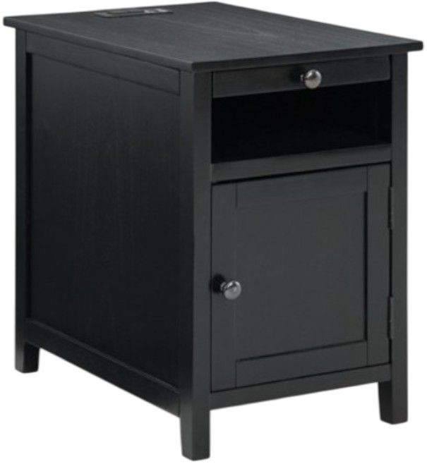 American Wholesale Furniture Claypool Black Chairside Table-0