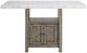 Steve Silver Co. Grayson White Marble Top Counter Table with Driftwood Base-2