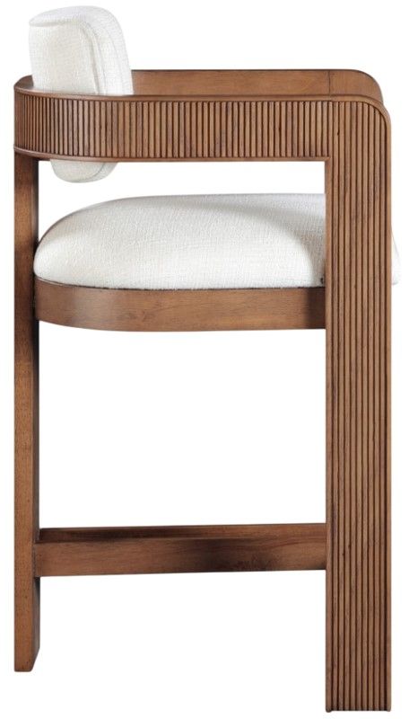 Meridian Furniture Sacha Cream/Brown Textured Upholstered Counter Stool-2