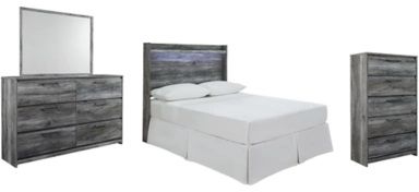 Signature Design by Ashley® Baystorm 4-Piece Gray Full Panel Headboard with Storage Set-0
