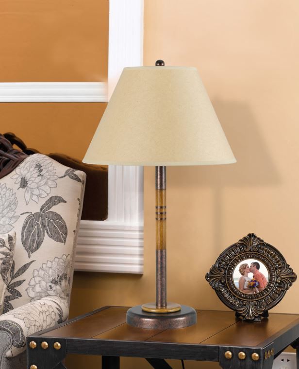 Cal® Lighting & Accessories Soho Beige/Rust Table Lamp-1