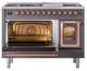 Ilve® Nostalgie II Noblesse 48'' Graphite Matte Pro Style Dual Fuel Range with Copper Trim-3