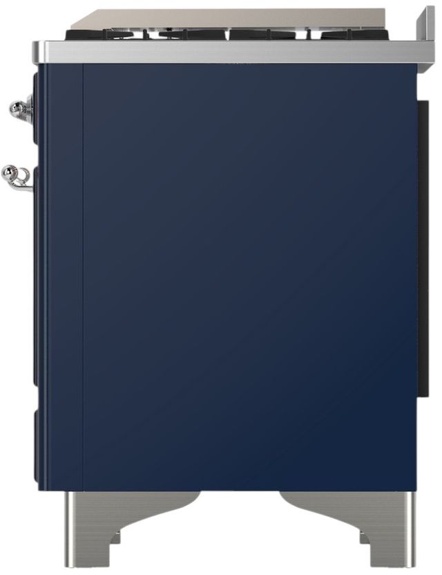 Ilve® Majestic III 40" Midnight Blue Pro Style Dual Fuel Natural Gas Range with Triple Glass Door and Chrome Trim-3