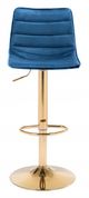Zuo® Prima Dark Blue & Gold Bar Chair-1