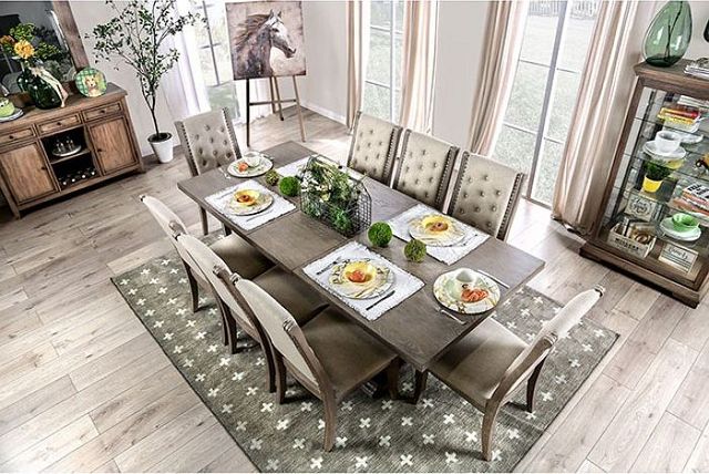 Furniture of America® Patience Rustic Natural Tone 9-Piece Dining Set-2