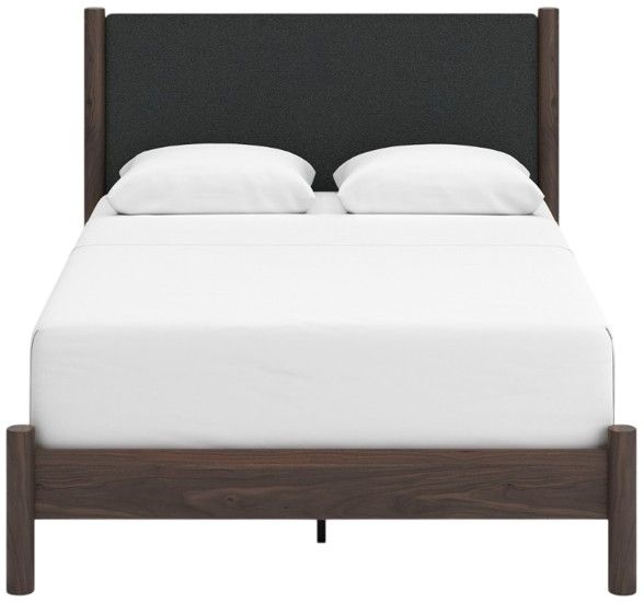 Signature Design by Ashley® Cadmori Black/Brown Queen Upholstered Panel Bed-2